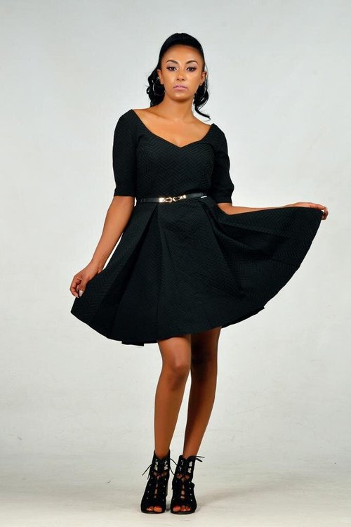 Vneck-mini-dress - View 1