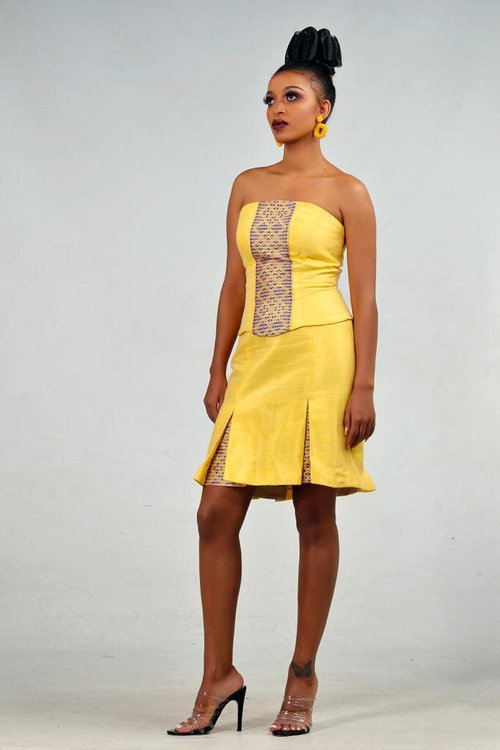 bandeau-top-pencil-skirt-ethiopian-fabric - View 2