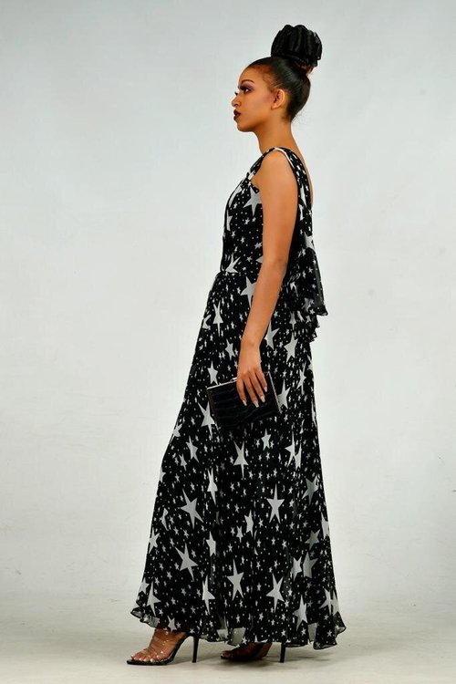 evening-dress-star-print - View 1