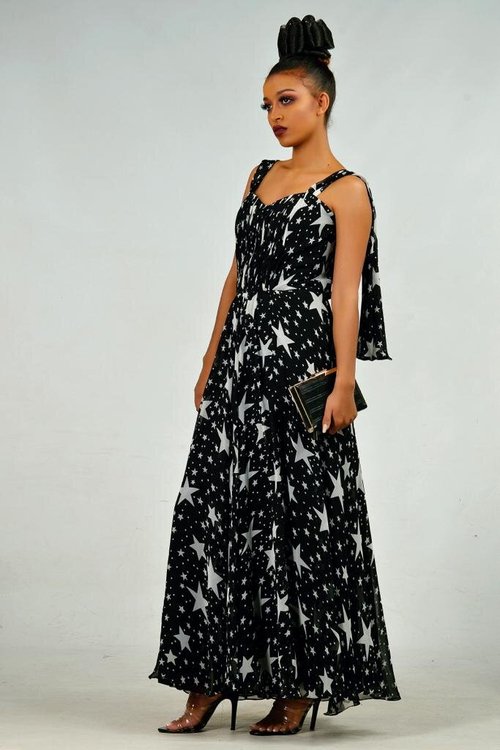 evening-dress-star-print - View 2