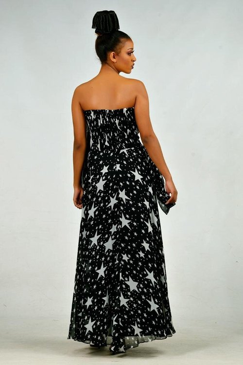 evening-dress-star-print - View 3