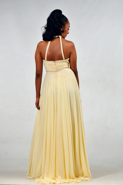 halterneck-yellow-maxi-dress - View 1