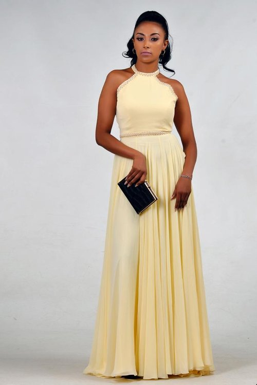 halterneck-yellow-maxi-dress - View 3