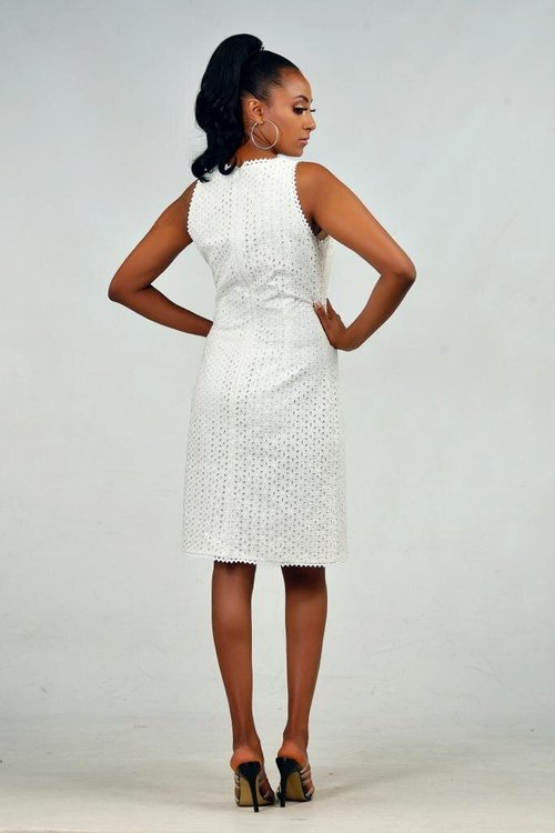 lace-white-dress-tailored-jacket - View 3
