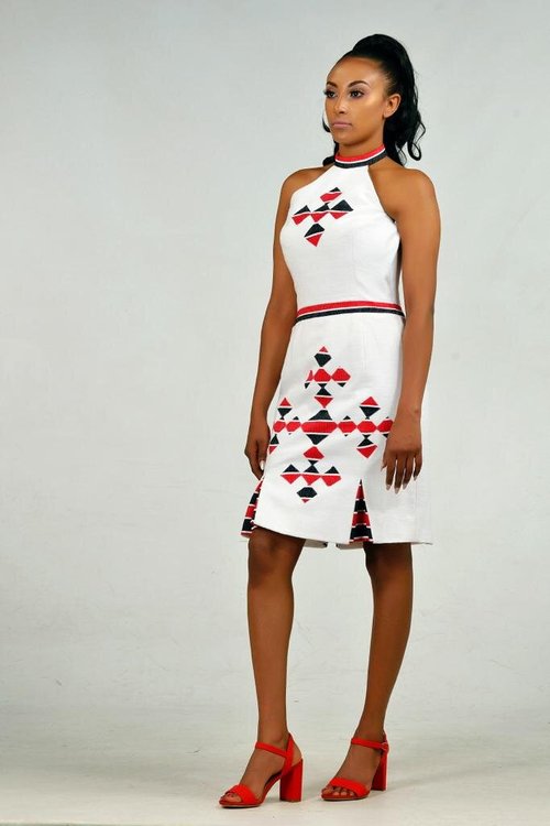 midi-dress-black-red-details - View 1