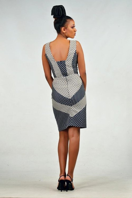 midi-dress-dottedprint-blackwhite - View 1