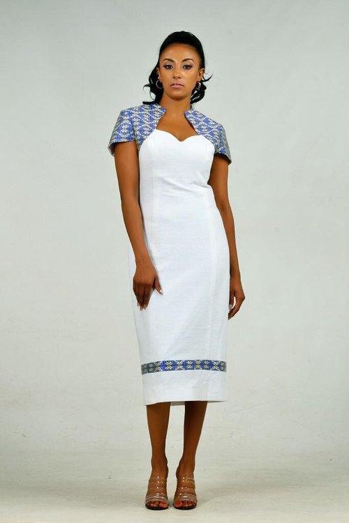 midi-dress-ethiopian-fabric - View 1