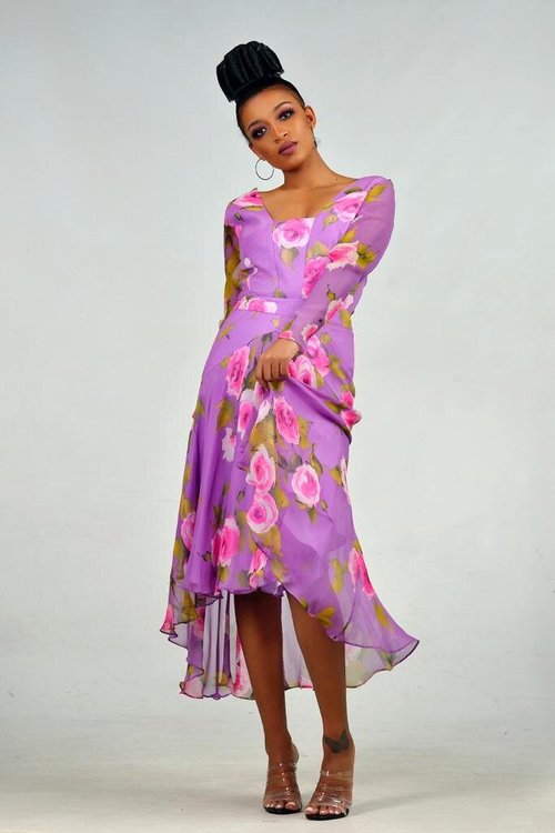 Midi Dress Floral Print - View 1