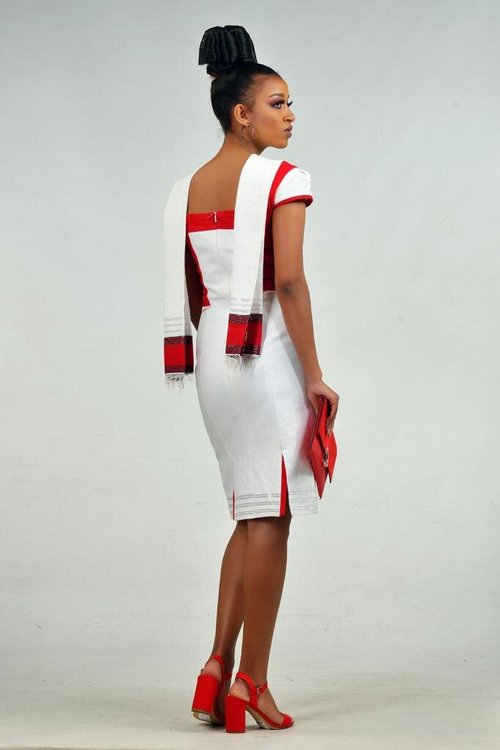 midi-dress-red-white - View 2
