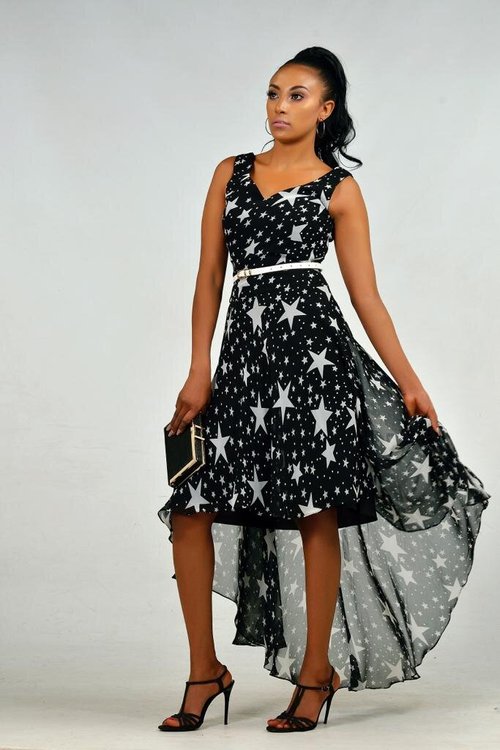 midi-dress-star-print - View 3
