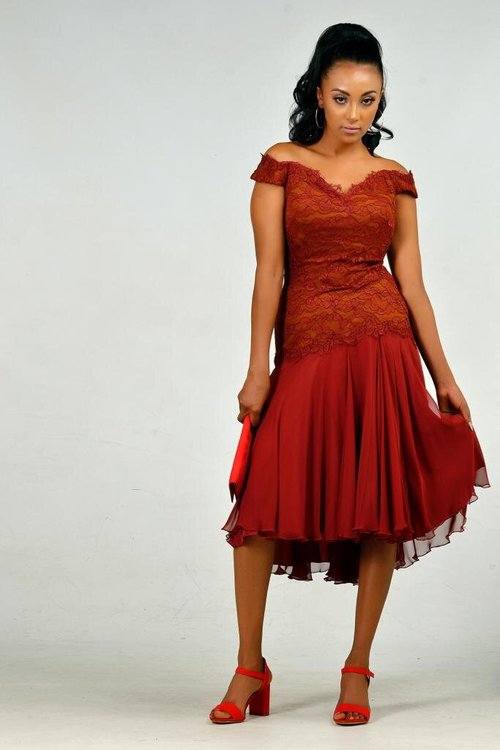off-shoulder-lace-wine-red - View 6