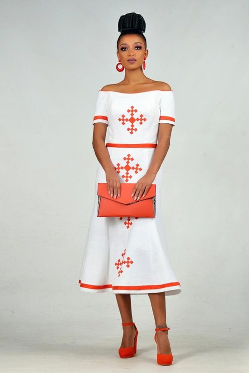 off-shoulder-midi-dress-traditional-lasercut - View 1