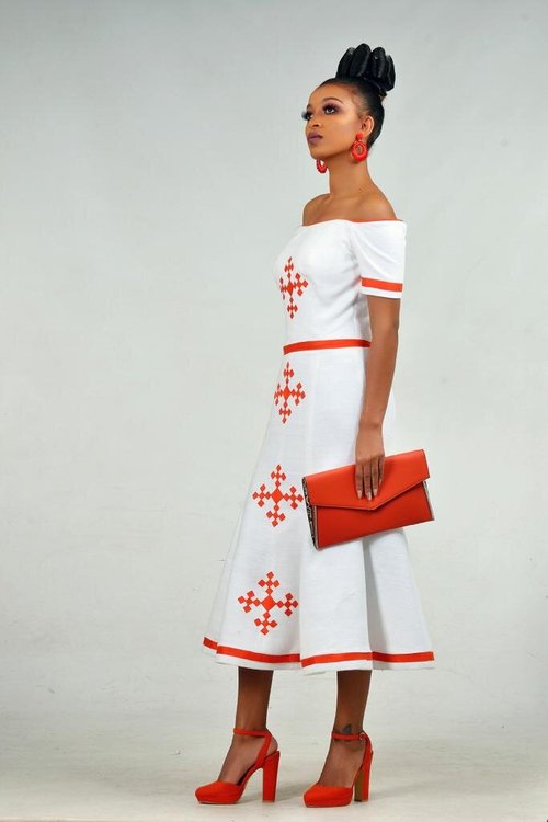 off-shoulder-midi-dress-traditional-lasercut - View 2