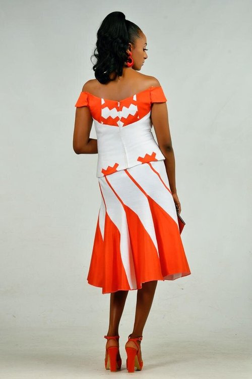 offshoulderTop-flaredmidiskirt-ethiopian-fabric - View 1