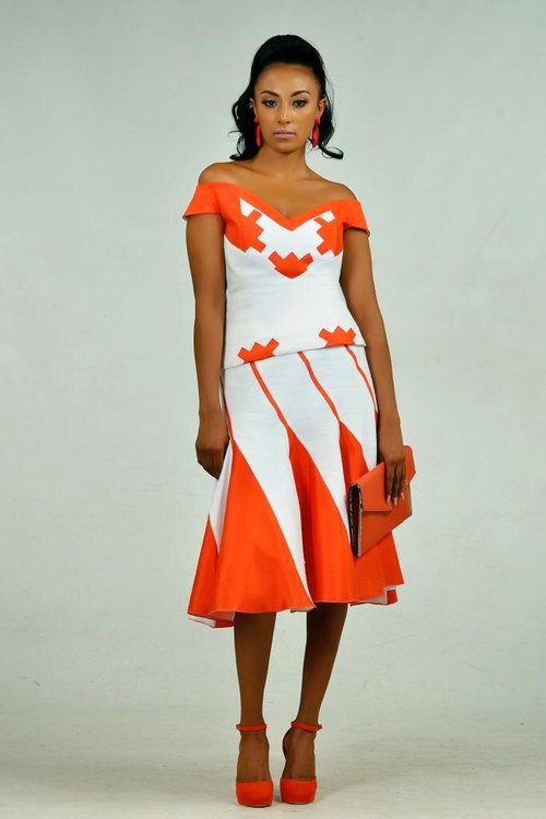offshoulderTop-flaredmidiskirt-ethiopian-fabric - View 4