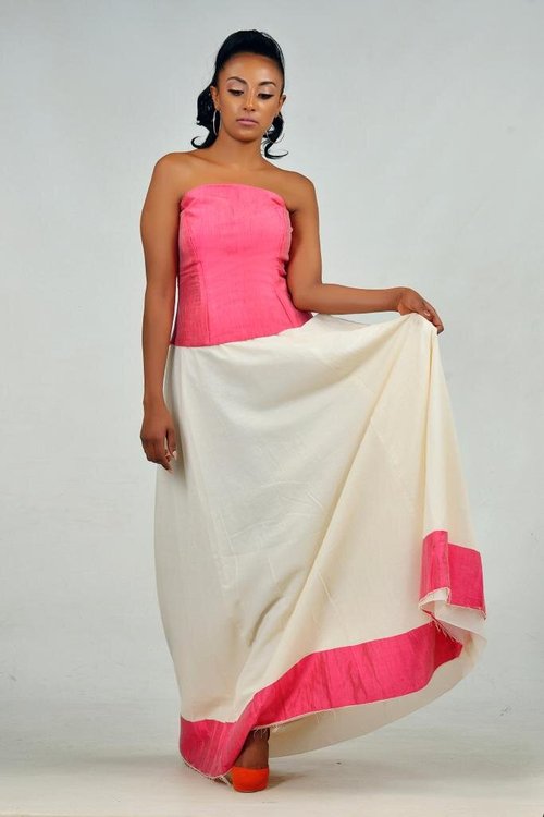 pink-bandeau-dress - View 1