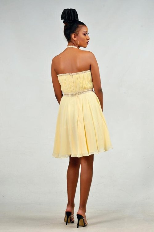 ruched-halterneck-dress - View 1