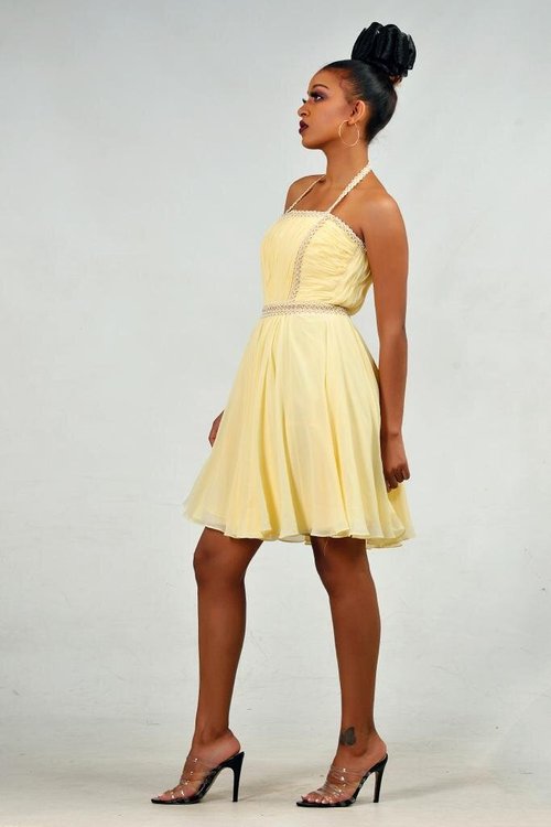 ruched-halterneck-dress - View 2