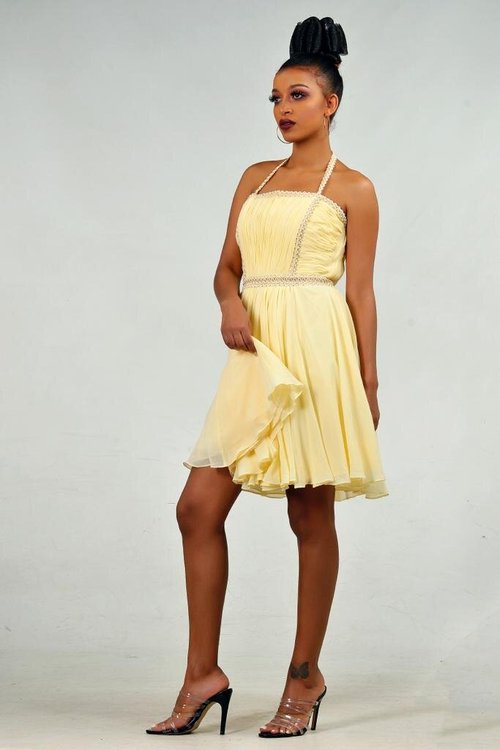 ruched-halterneck-dress - View 4