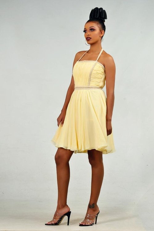 ruched-halterneck-dress - View 5