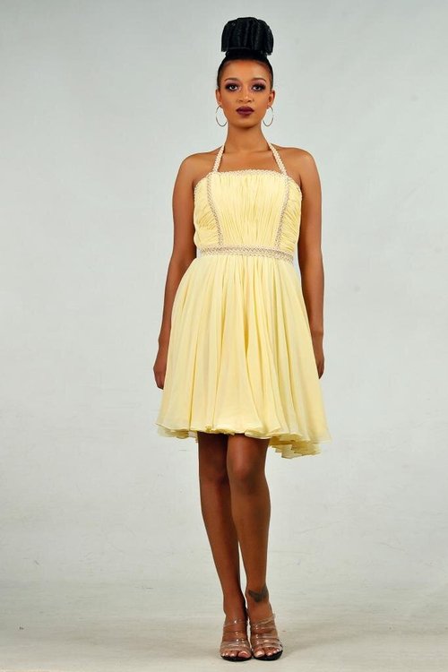 ruched-halterneck-dress - View 6