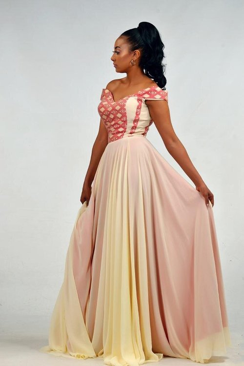 v-neck-traditional-ethiopian-dress - View 1