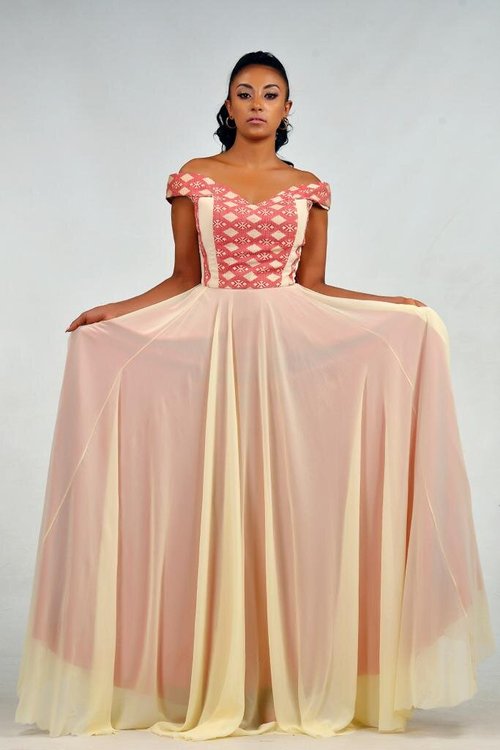 v-neck-traditional-ethiopian-dress - View 2